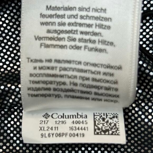 Columbia Omnitech Hooded Jacket Black Gray Women's Large - Picture 14 of 15